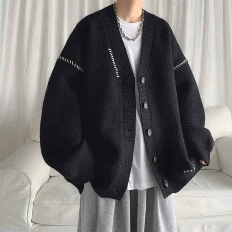 Cozy Oversized Patchwork Knit Cardigan