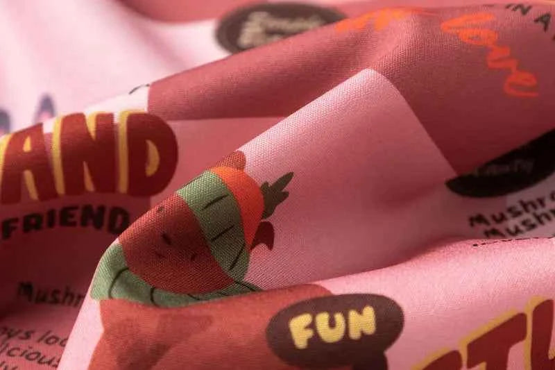 Vibrant Cartoon Graphic Button-Up Beach Shirt