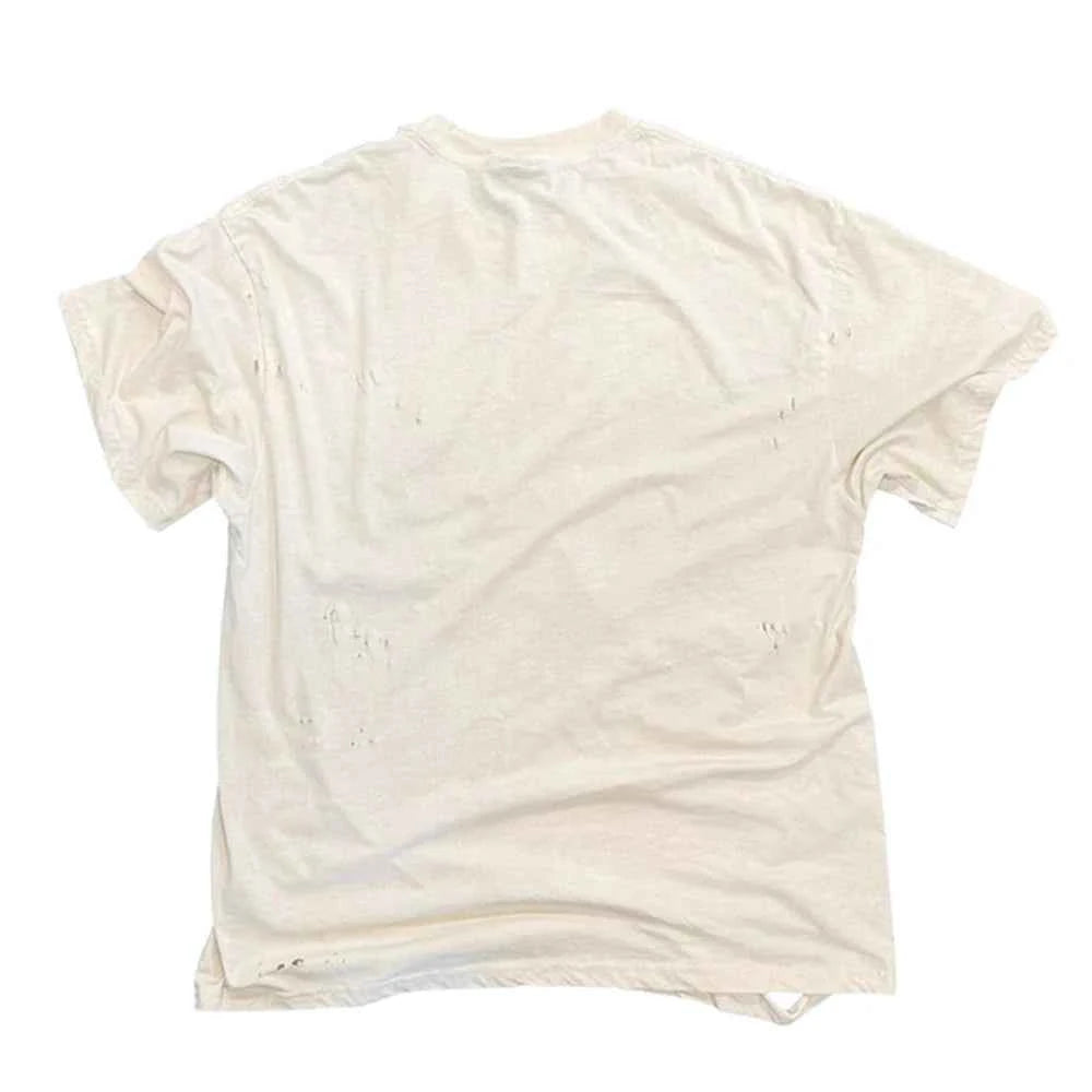 Retro Soft Distressed Graphic Cotton T-Shirt