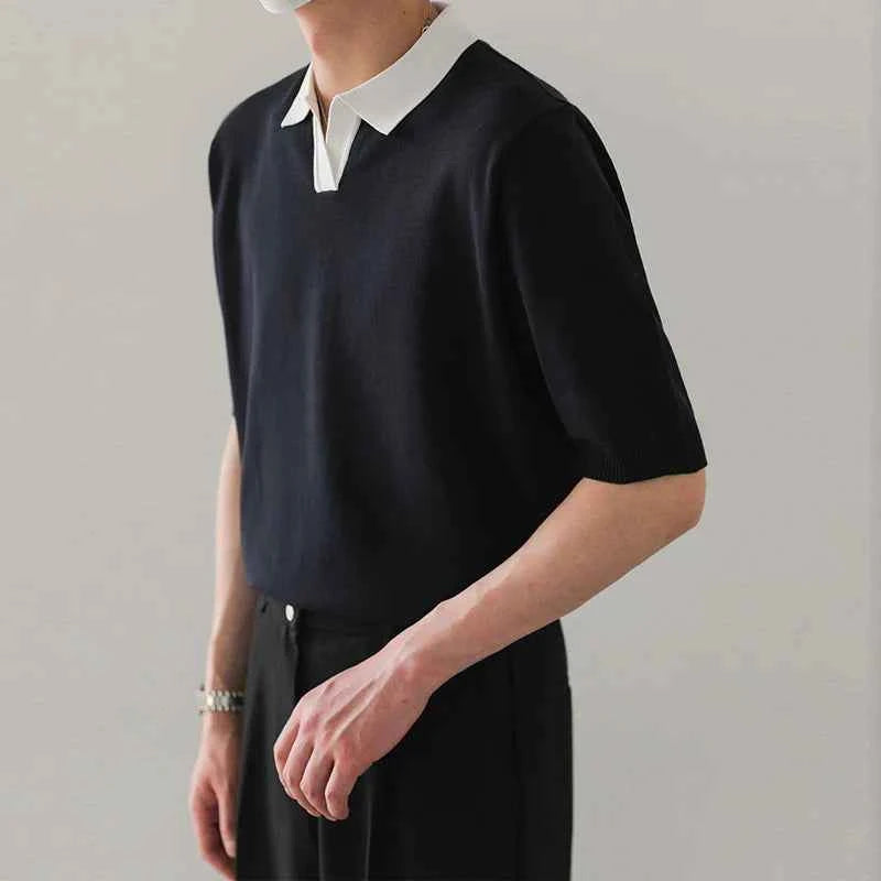Classic Luxury Breathable V-Neck Polo T-Shirt