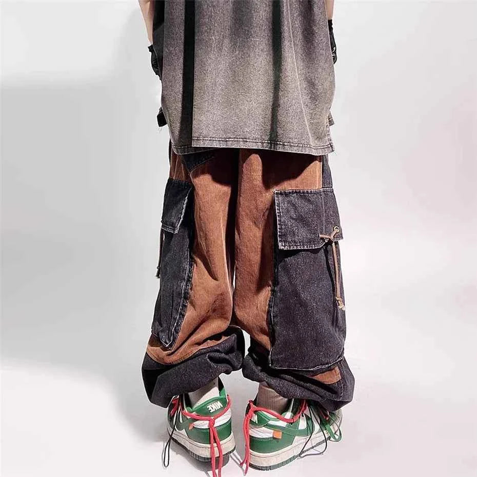 Vintage Streetwear Washed Pink Cargo Jeans