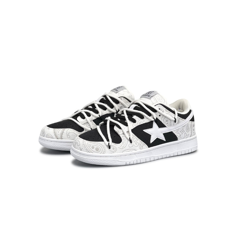 Swoop Black and White Sneakers - High-Contrast Luxury Tech Trainers | LuxuryUrbanwear
