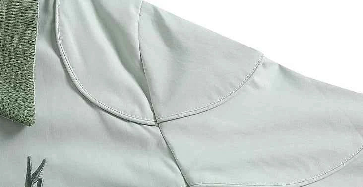 Workwear Hip Hop Embroidered Lapel Flight Jacket
