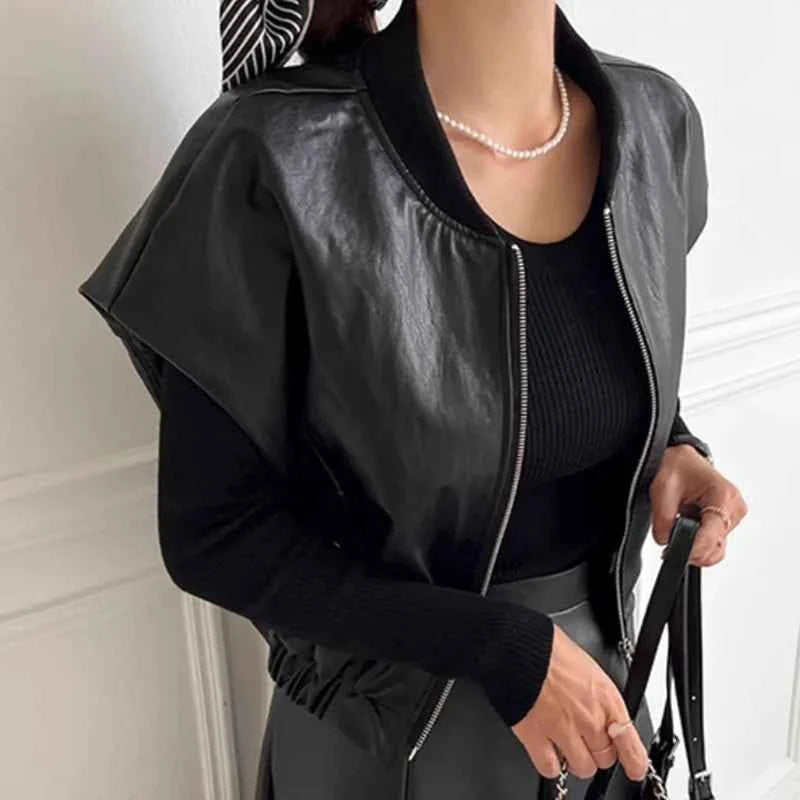 Winter Luxury Retro Autumn Leather Vest