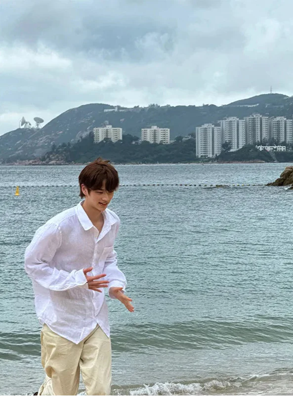 Lightweight Sun Protection Casual White Shirt - Luxuryurbanwear
