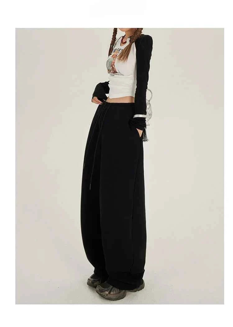 Womwn Winter Casual Striped High Waist Sweatpants