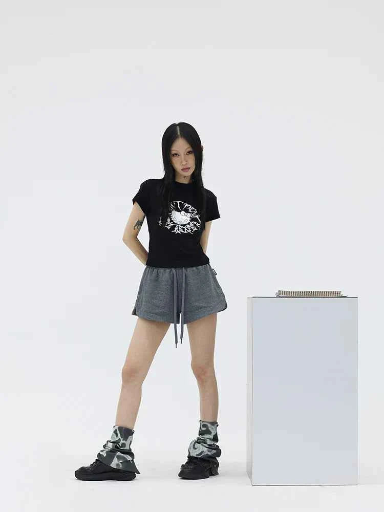 Grunge Cyber Anime Graphic Print T-Shirt