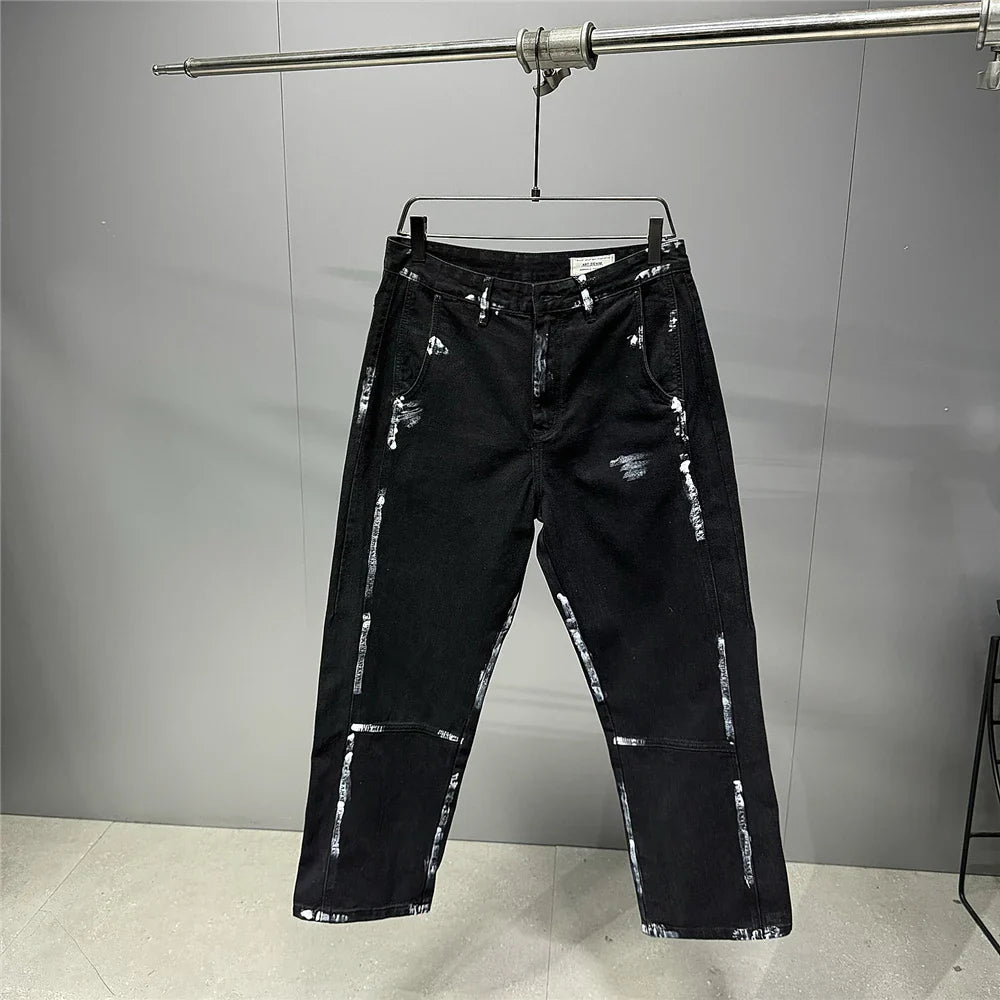 Ebony Black Splash Paint Style Pants