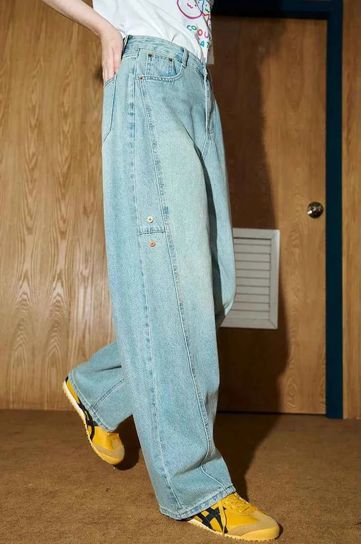 Floral Print Hip Hop Straight Leg Jeans