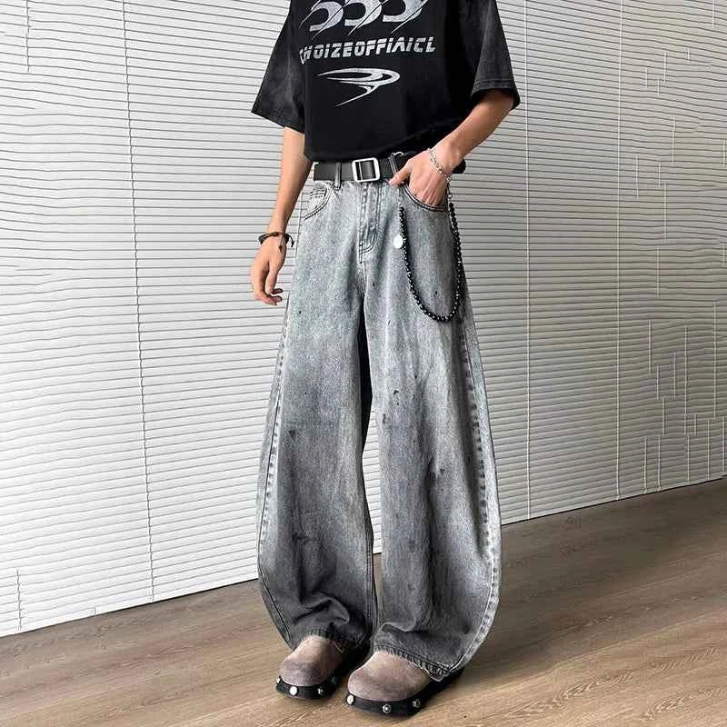 Plush Korean Style Gradient Wide Leg Jeans