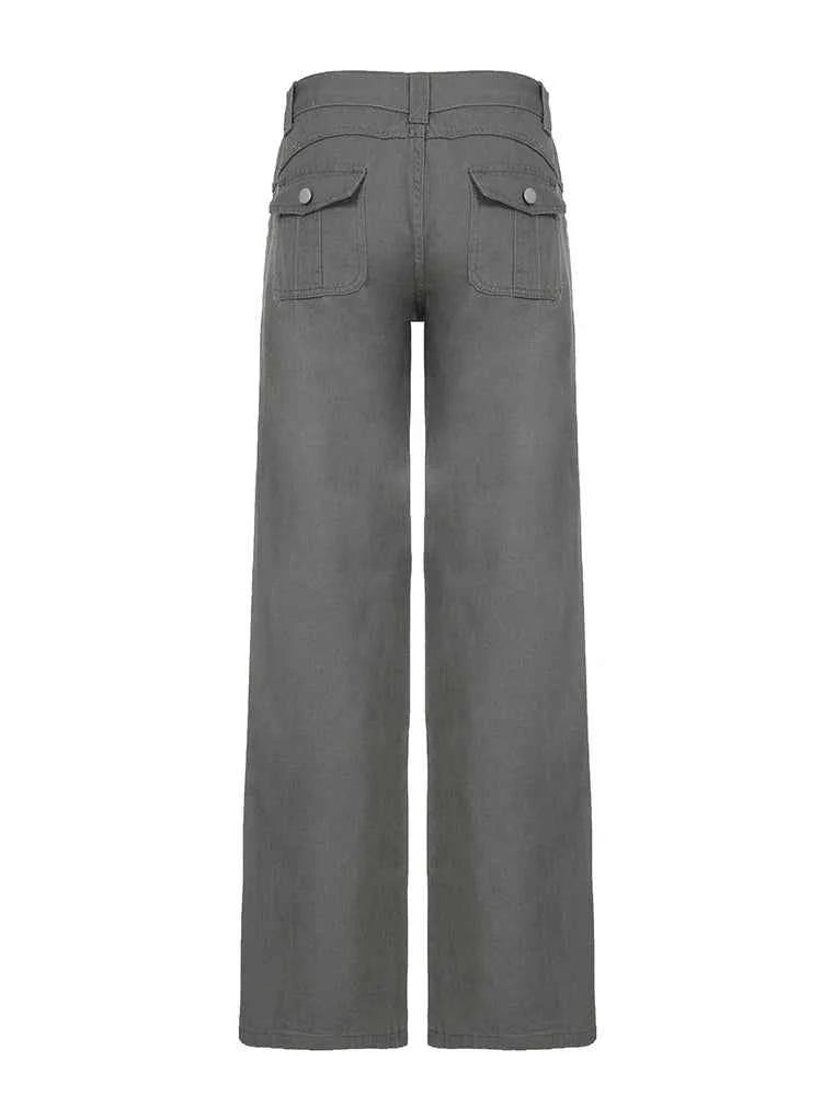 Vintage Grey Loose Fit Cargo Jeans