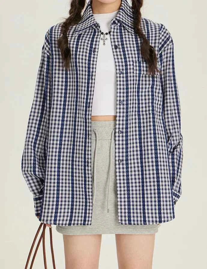 Striped Loose Long Sleeve Casual Shirt