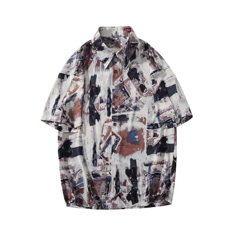 Casual Printed Loose Ice Silk Shirt