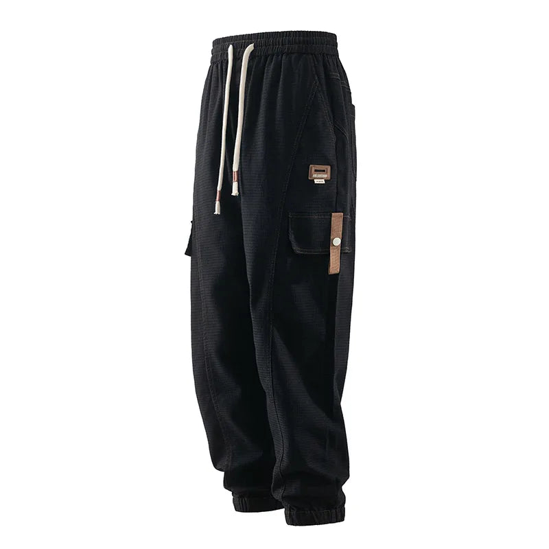 Elastic Cropped Pockets Safari Style Pants
