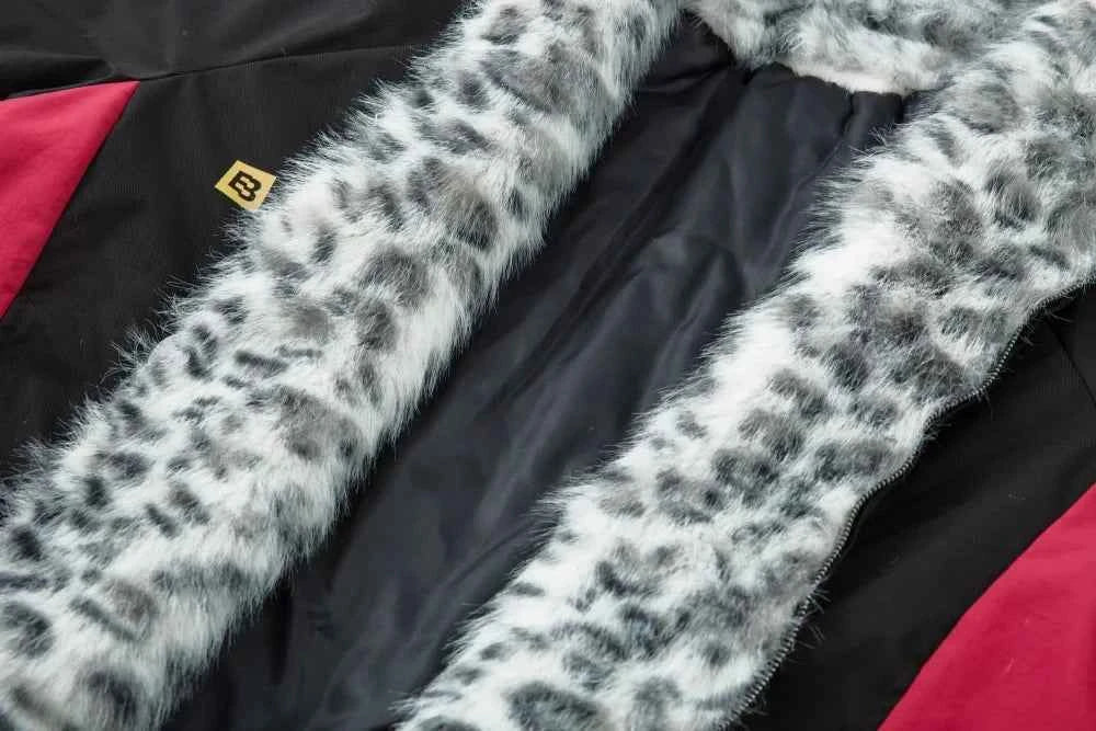 Fashionable High Street Thick Quilted Faux Fur Jacket