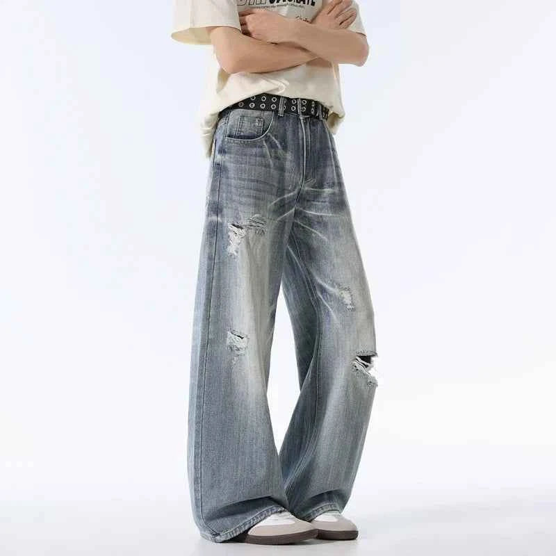 Summer Ripped Hole Wide Leg Jeans