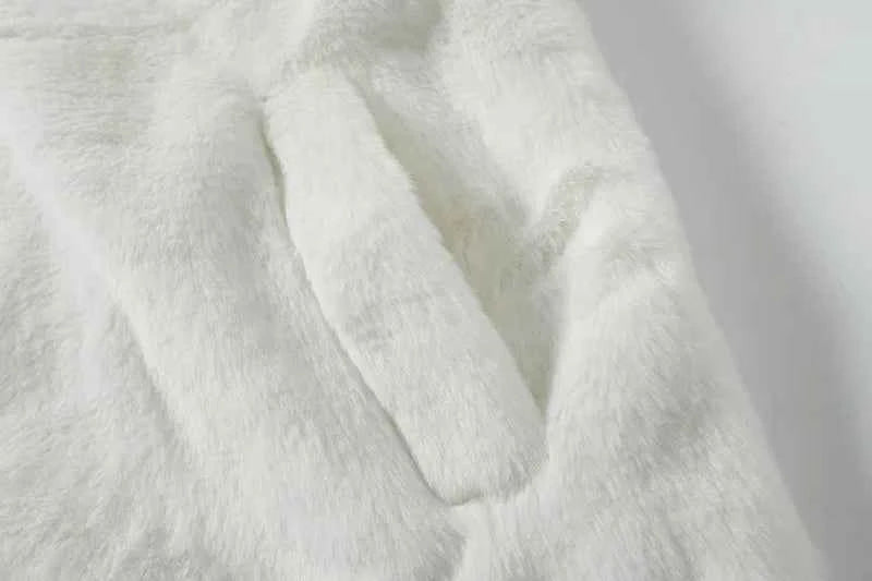Winter Hip Hop Printted Faux Fur Parkas Jacket