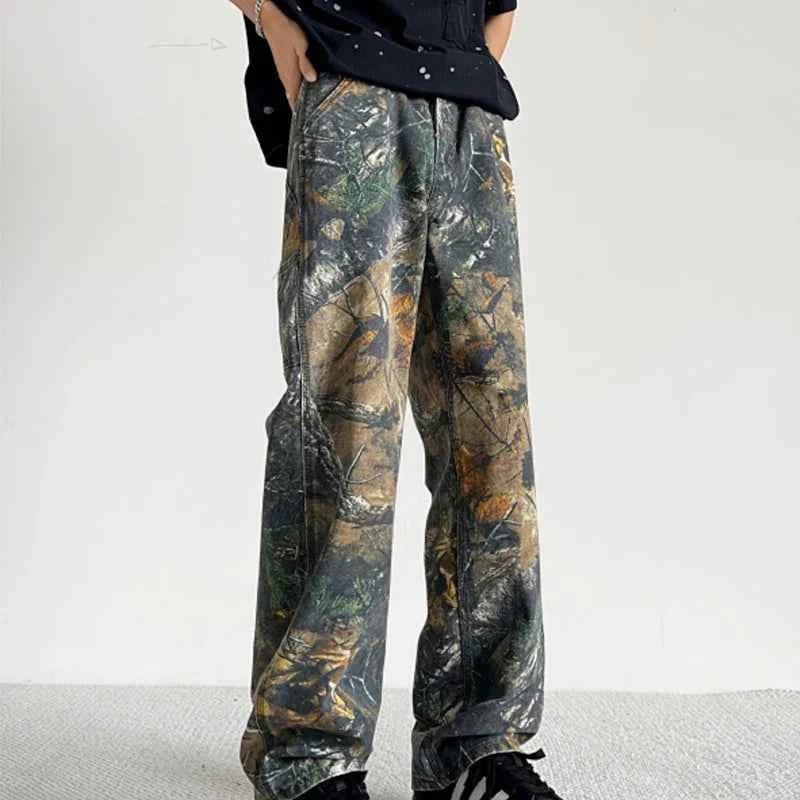 Streetwear Vintage Retro Hip Hop Patterned Jeans