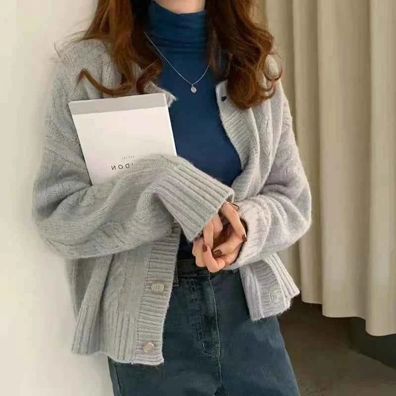 Flattering Casual Button Knit Cardigan