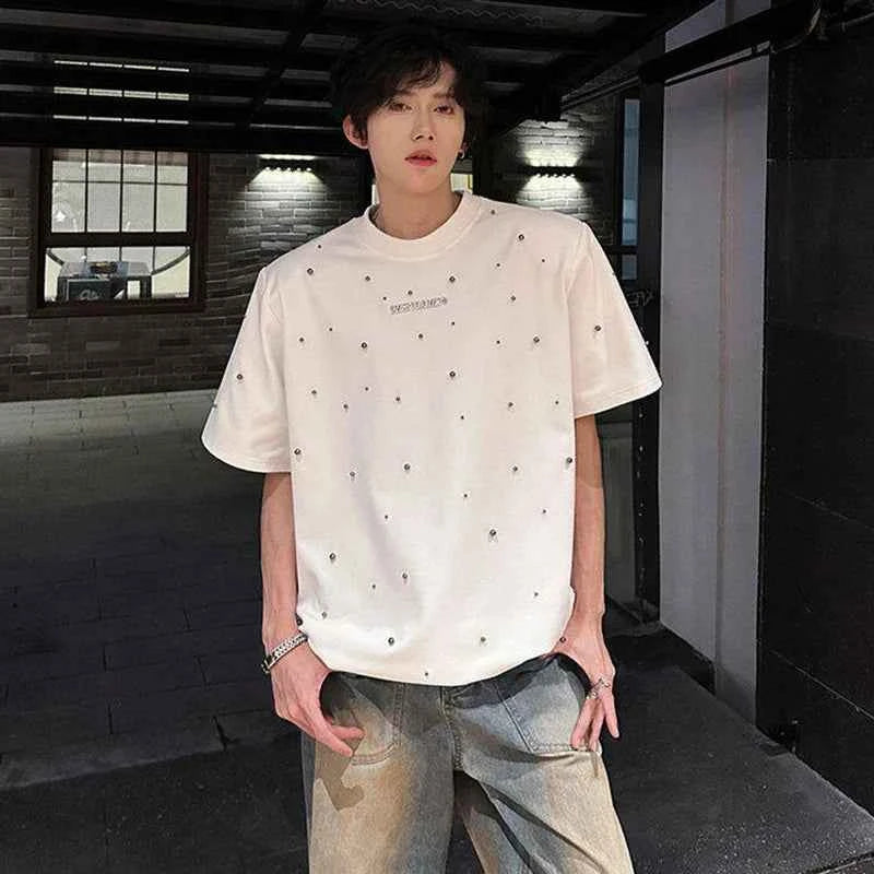 High Quality Sequin Patchwork Shoulder T-Shirt