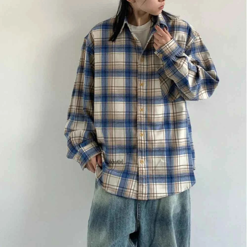 Plaid Oversized Vintage Long Sleeve Shirt
