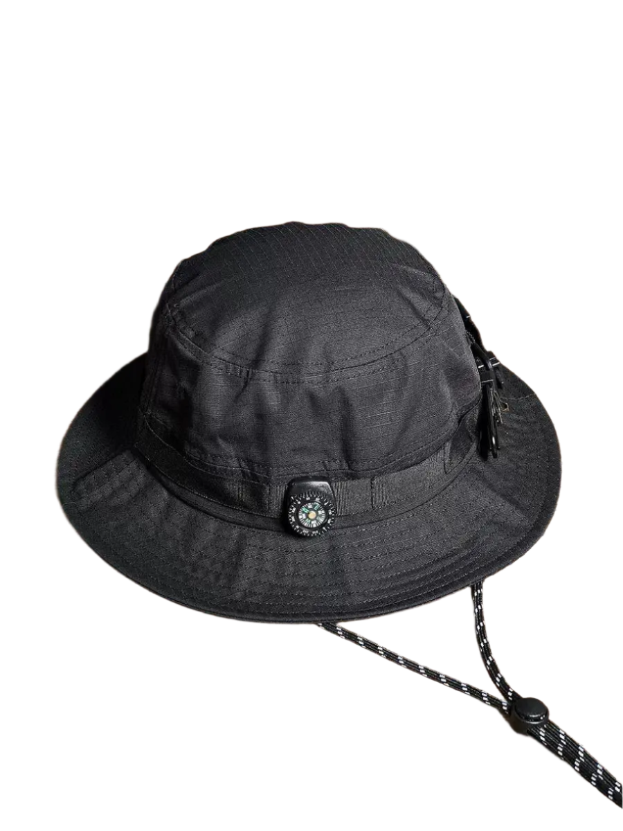 Coal Black Bucket Camping Hat