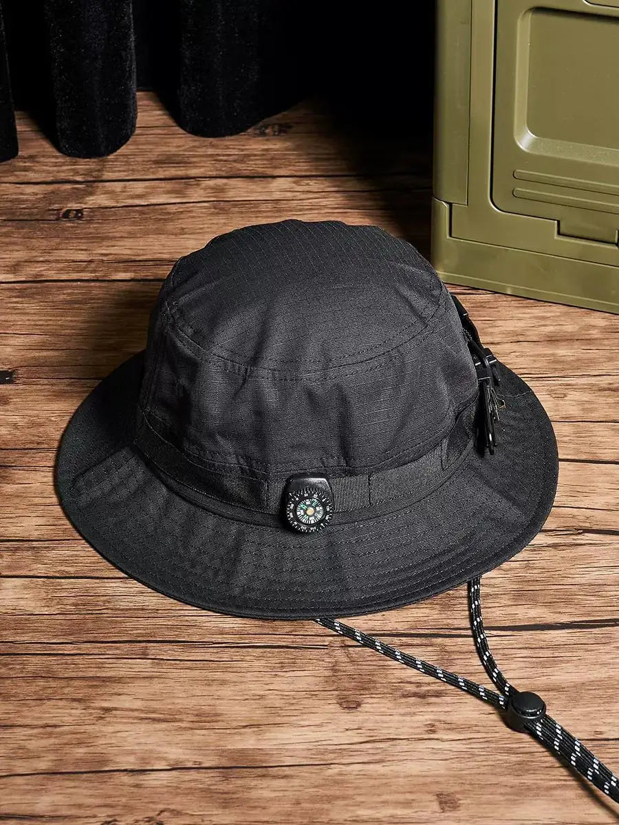 Coal Black Bucket Camping Hat