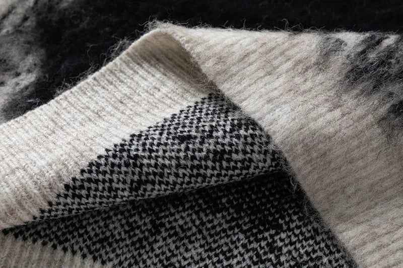 Streetwear Gradient Ombre Fuzzy Knit Sweater