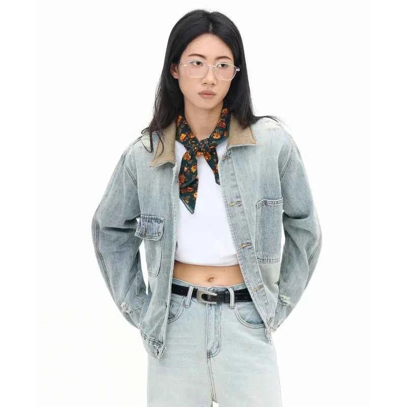Y2K Streetwear High Quality Blue Denim Jacket