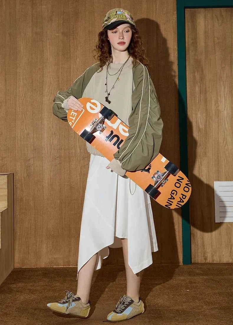 Stylish Oversize Adjustable Cuff Sweatshirt