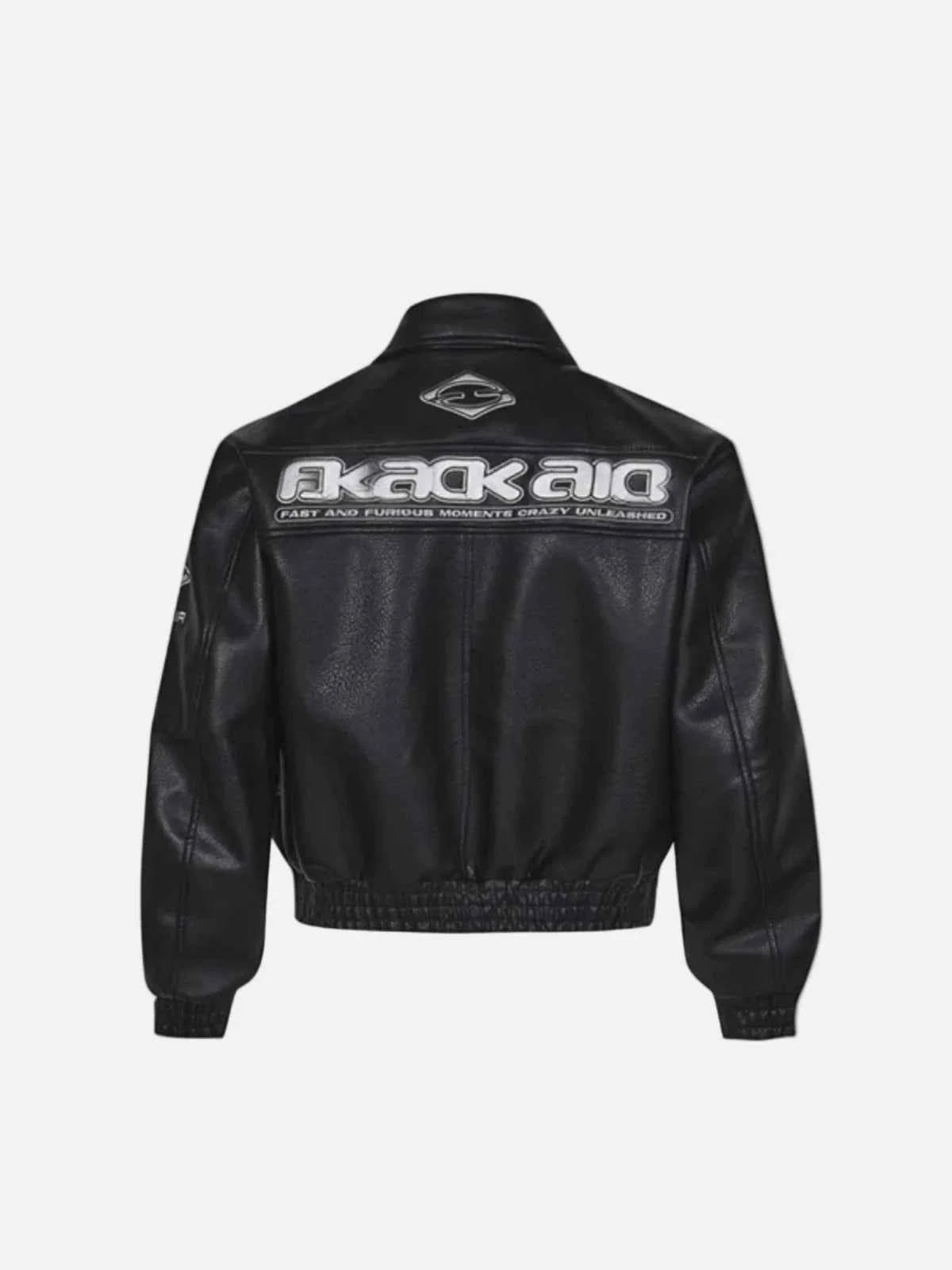 Durable Retro Hip Hop Racing PU Leather Jacket