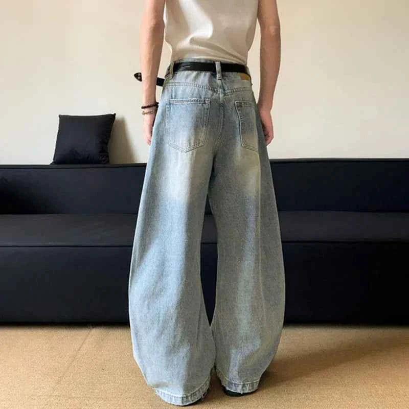 Vintage Summer Washed Loose Wide Leg Jeans