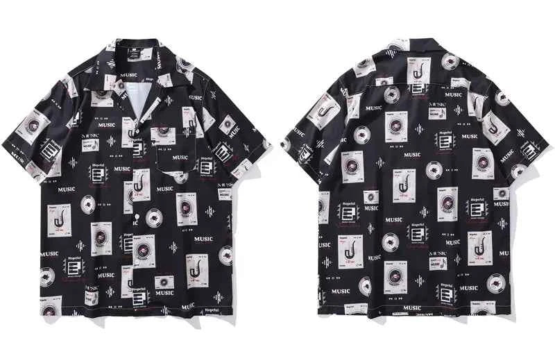 Retro Essential Music Player Graphic Short Sleeve Shirt