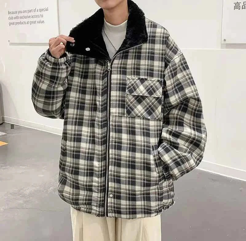 Reversible Warm Double Wool Faux Fur Jacket