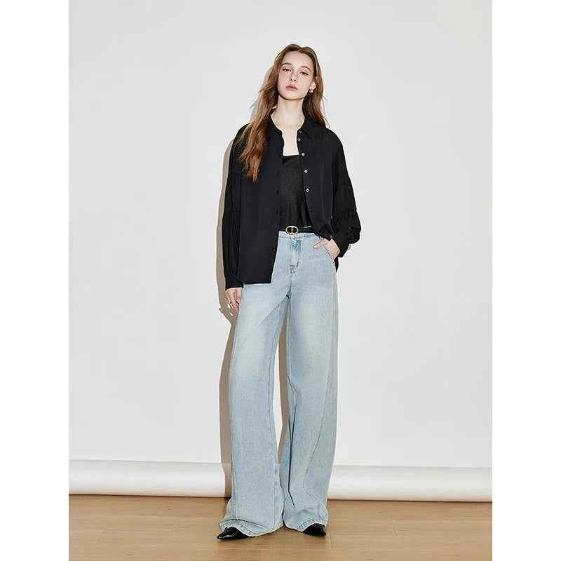 Stylish Mid Waist Stonewashed Denim Jeans