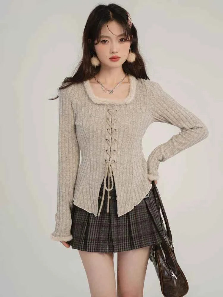 Women Korean Vintage Knitted Cardigan