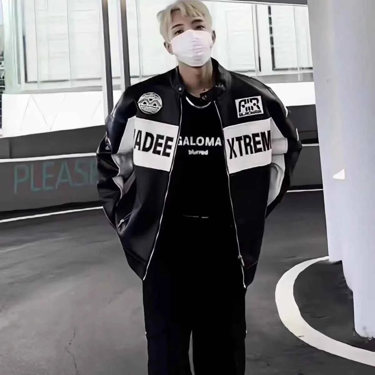 Streetwear Retro Loose High Street Varsity Leather Jacket