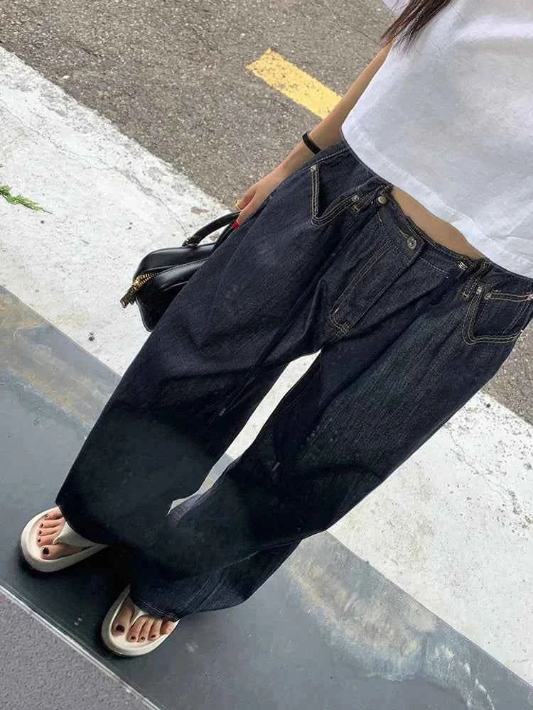 Retro High Waist Vintage Wide Leg Jeans