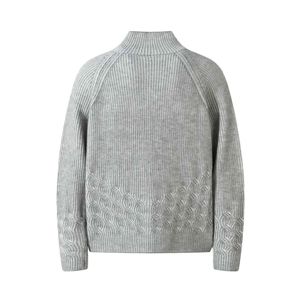 Men Stylish Knitted Hip Hop Striped Sweatshirt