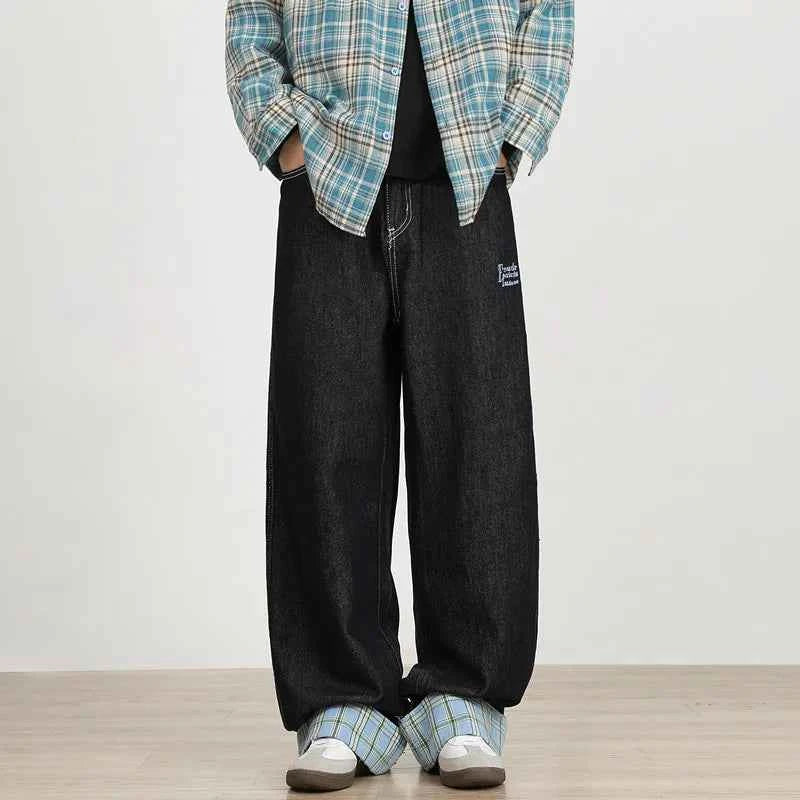Luxury Straight & Sleek Patchwork Wide Leg Jeans