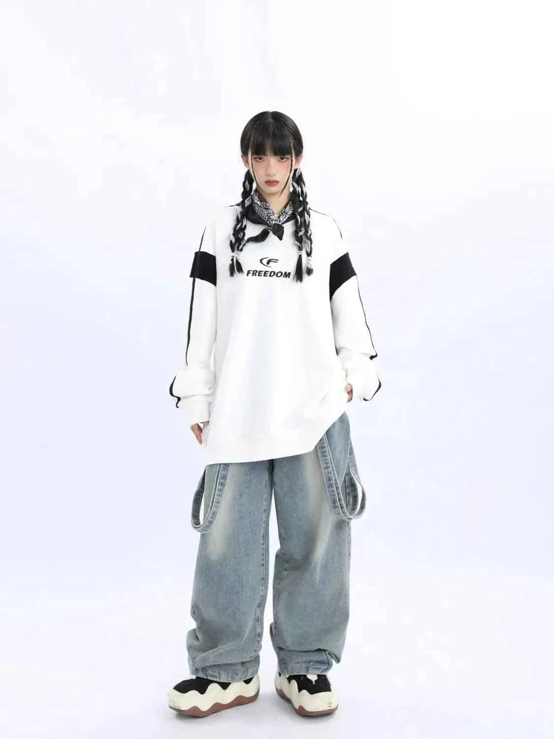 American Style Hip Hop Loose Print Sweathirt