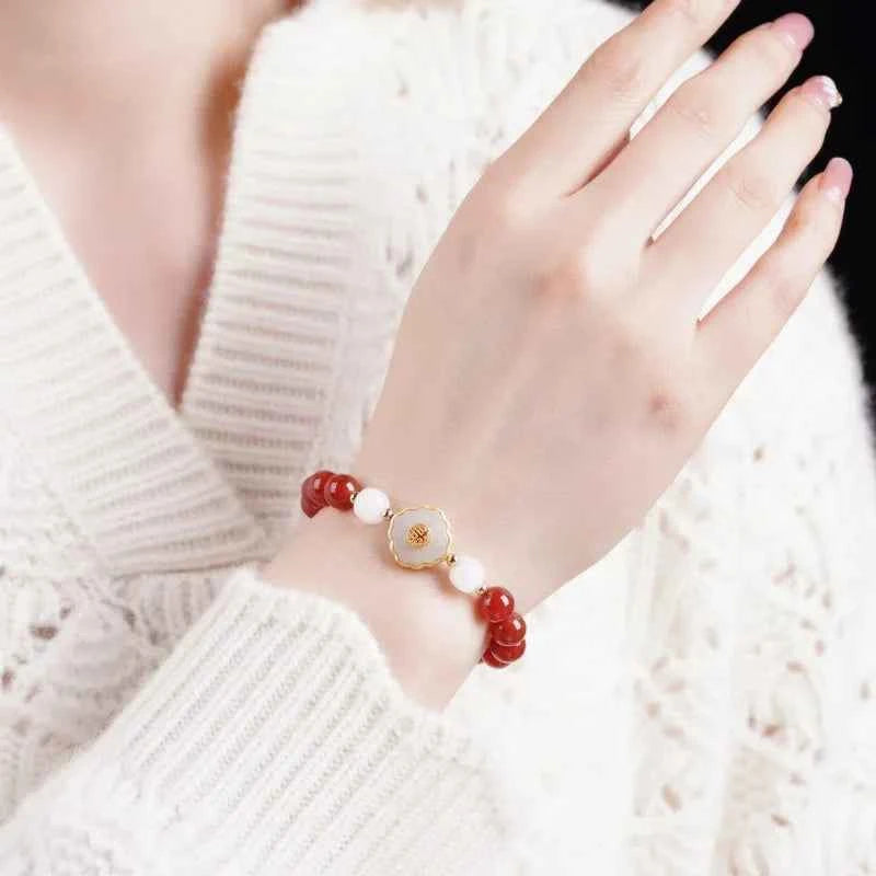 Vintage Lucky Red Agate Bracelet