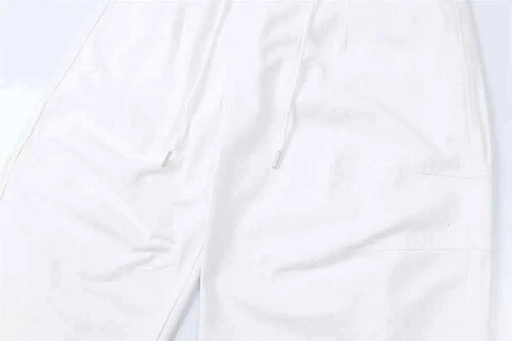 Cozy Casual Solid Color Retro Drawstring Waist Pants
