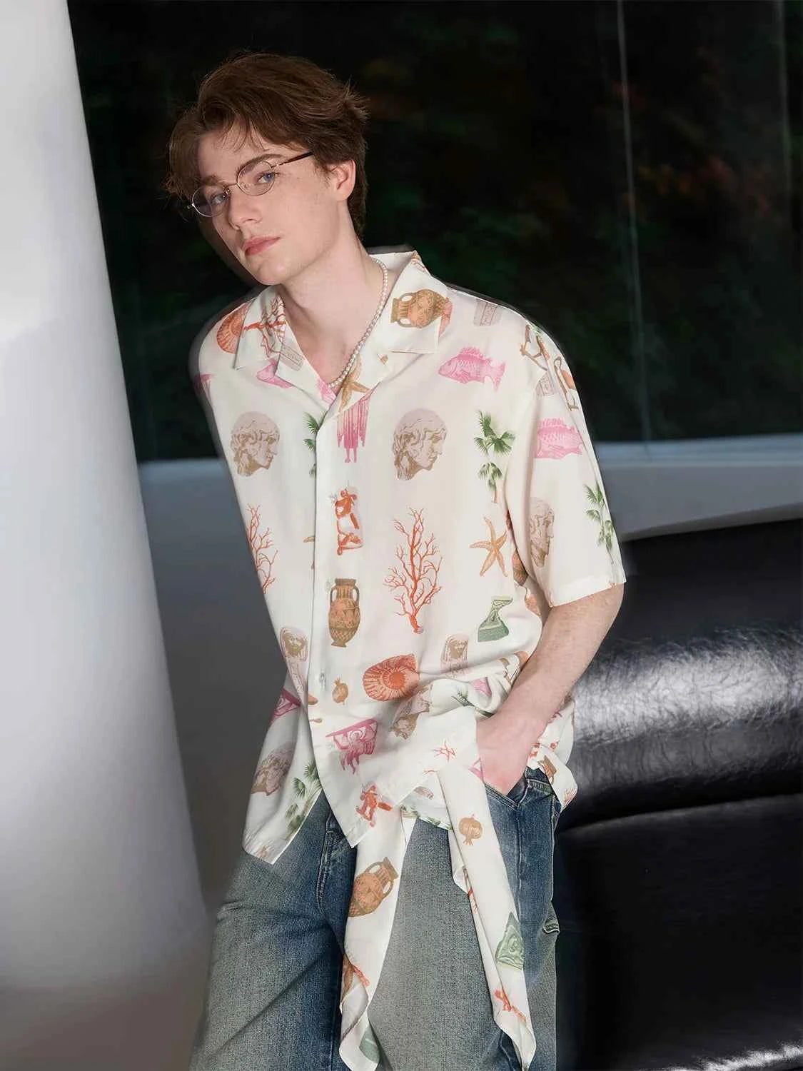 Light Flower Patterned Summer Shirt