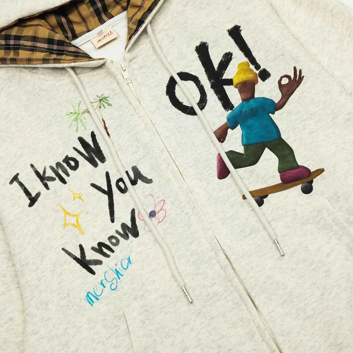 Long-lasting Cool Graffiti Zip Up Hooded Sweatshirt