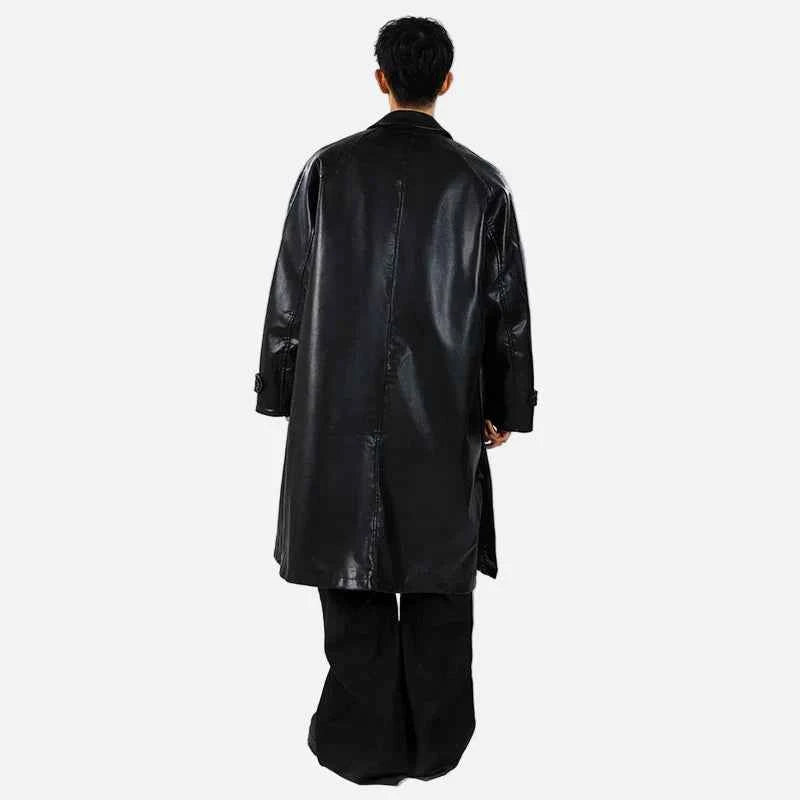 Trendy Stylish Windproof PU Leather Coat