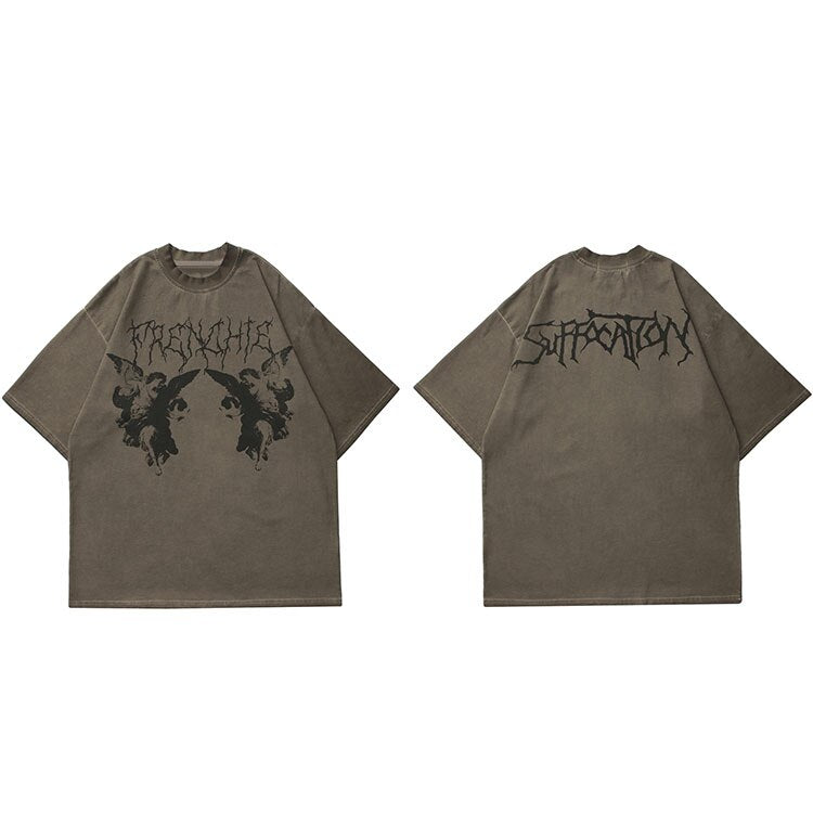TRENCHIE Suffocation Fairy Angel Loose T-Shirt