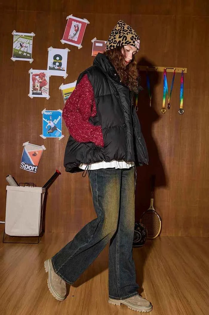 Warm Minimalist Stand Collar Puffer Vest