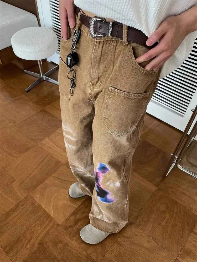 Y2K Laidback Bottoms Cyber Brown Baggy Jeans