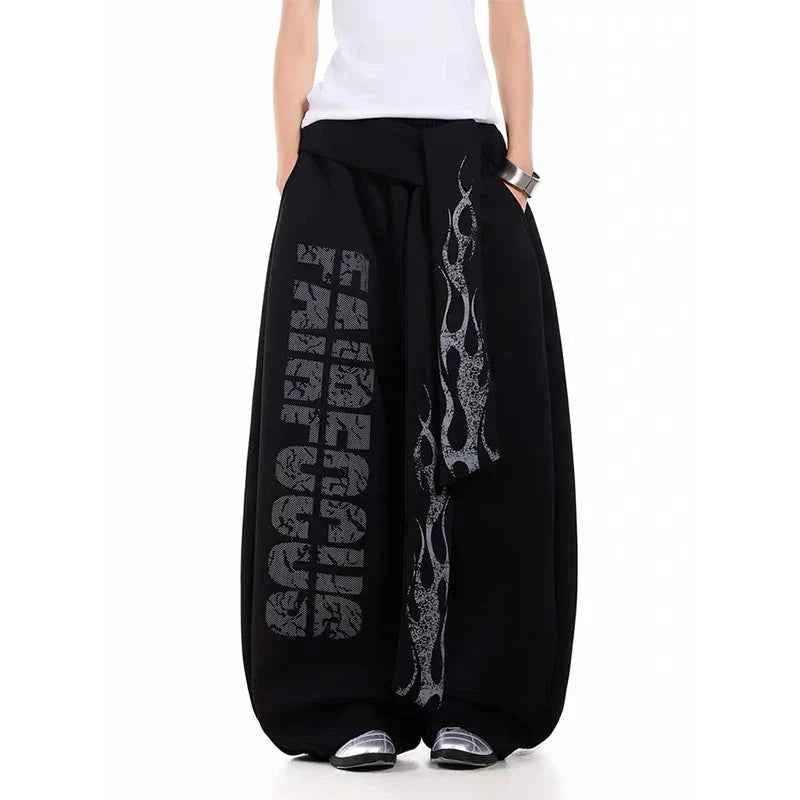 Streetwear Korean Style Wide Leg Sports Jogger